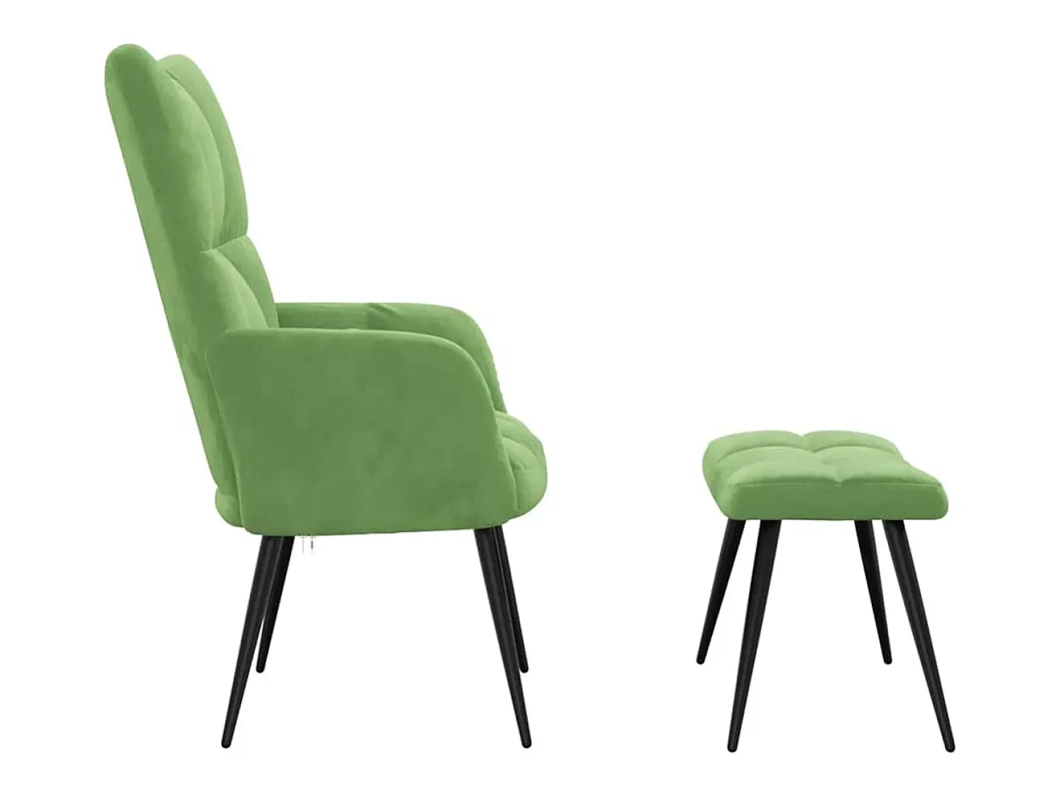 Hot Poltrona | Cadeira Relax com banco veludo -claro SHL695810 Verde