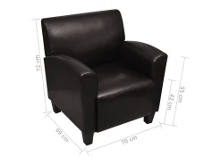 Poltrona* Poltrona | Cadeira Relax couro artificial -escuro SHL200572 Castanho