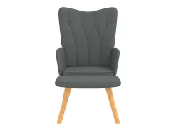 Poltrona | Cadeira Relax com banco tecido cinzento-escuro SHL432815 Cinza antracite