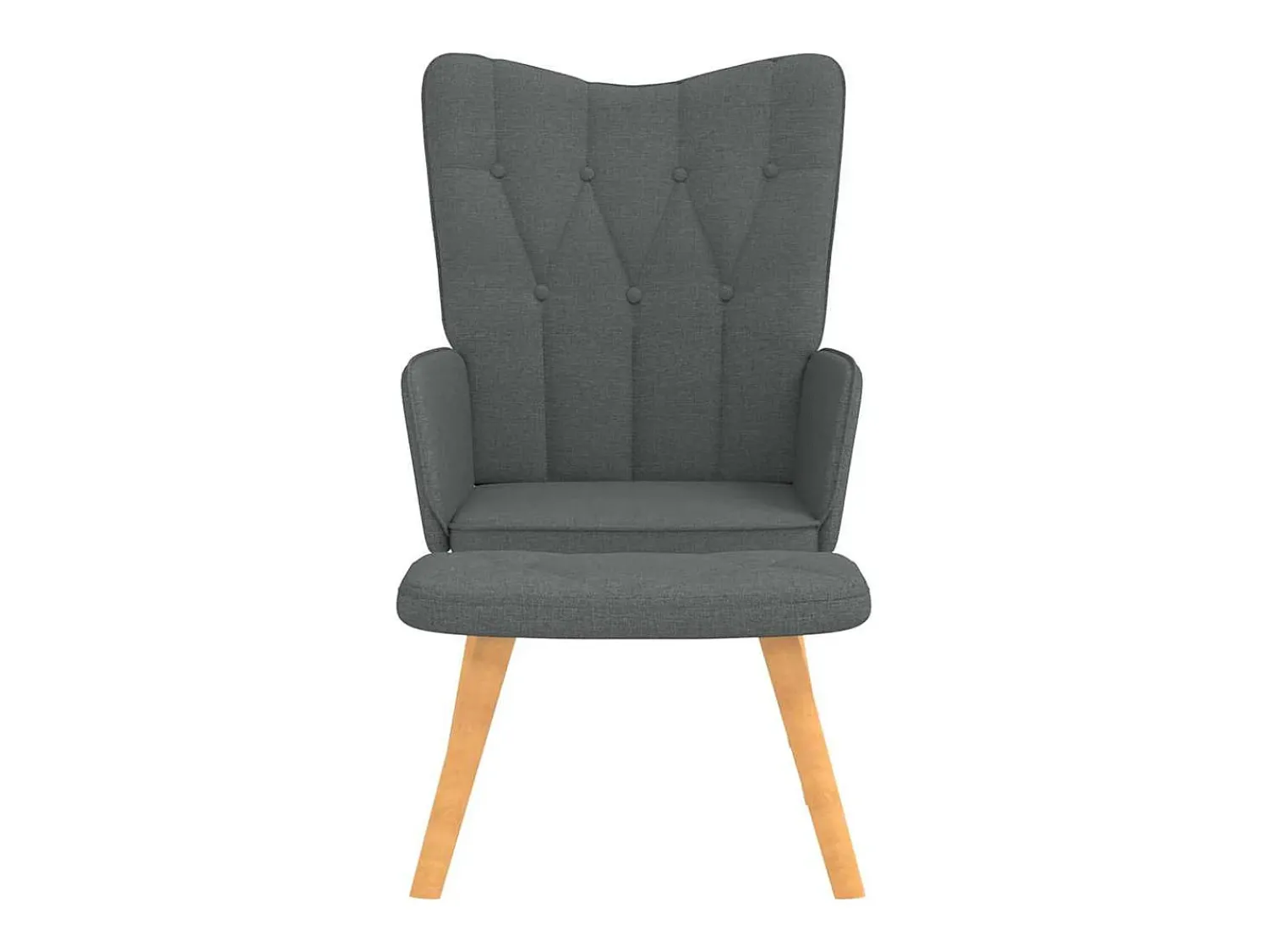 Poltrona | Cadeira Relax com banco tecido cinzento-escuro SHL432815 Cinza antracite