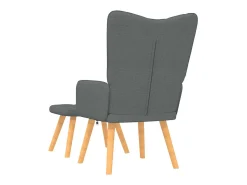 Poltrona | Cadeira Relax com banco tecido cinzento-escuro SHL432815 Cinza antracite