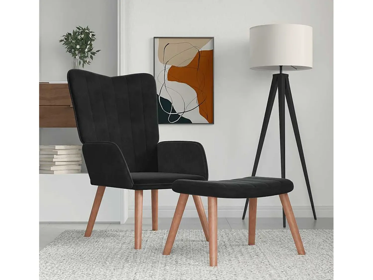 Poltrona | Cadeira Relax com banco veludo SHL284229^ Poltrona