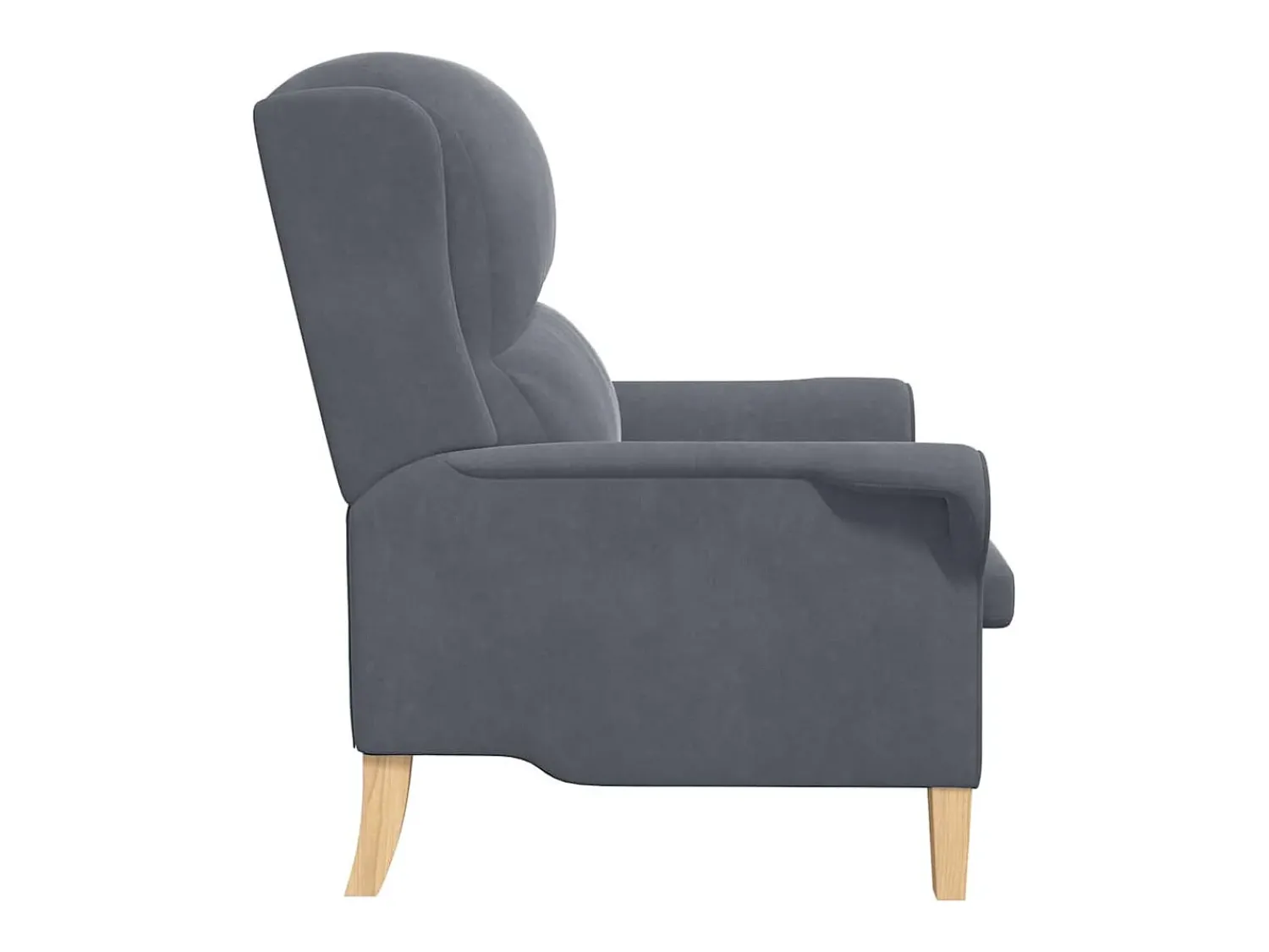 Poltrona| Poltrona | Cadeira Relax escuro 76x94x102 cm Veludo SHL191653 Cinzento