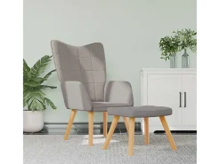 Clearance Poltrona | Cadeira Relax com banco tecido cinzento-acastanhado SHL716994 Taupe