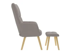 Poltrona| Poltrona | Cadeira Relax com banco p/ pés tecido cinza-acastanhado SHL557350 Taupe