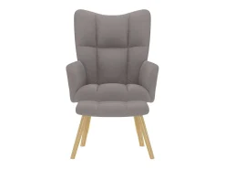 Poltrona| Poltrona | Cadeira Relax com banco p/ pés tecido cinza-acastanhado SHL557350 Taupe