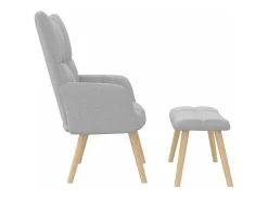 Poltrona | Cadeira Relax com banco p/ pés tecido nublado SHL339230^ Poltrona