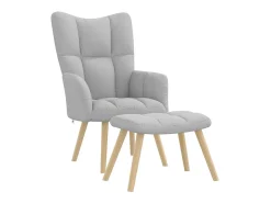 Poltrona | Cadeira Relax com banco p/ pés tecido nublado SHL339230^ Poltrona