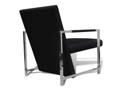 Poltrona| Poltrona | Cadeira Relax com pés cromados couro artificial SHL76316 Preto