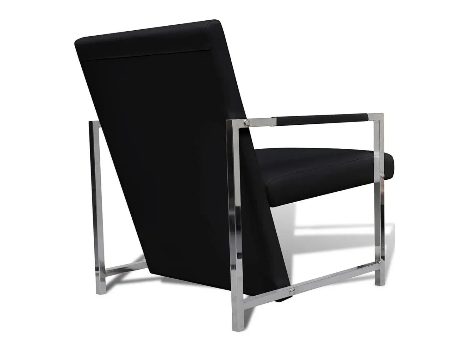 Poltrona| Poltrona | Cadeira Relax com pés cromados couro artificial SHL76316 Preto