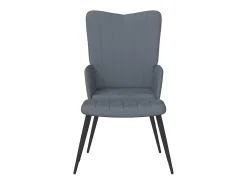 Poltrona| Poltrona | Cadeira Relax com banco veludo cinzento-escuro SHL825407 Cinza antracite