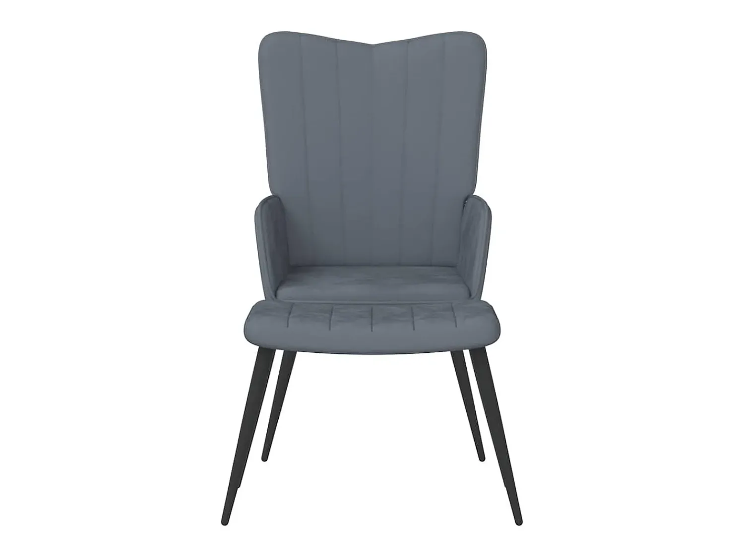 Poltrona| Poltrona | Cadeira Relax com banco veludo cinzento-escuro SHL825407 Cinza antracite