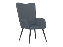Poltrona| Poltrona | Cadeira Relax com banco veludo cinzento-escuro SHL825407 Cinza antracite