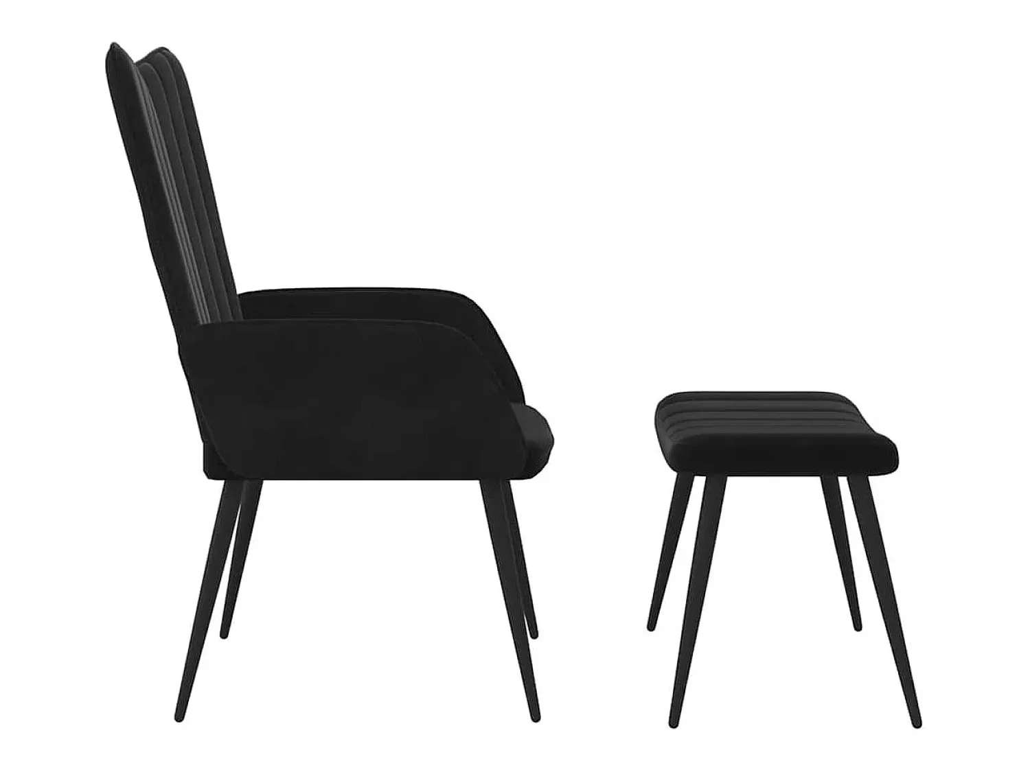 Poltrona| Poltrona | Cadeira Relax com banco veludo SHL952788 Preto
