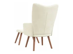 Poltrona| Poltrona | Cadeira Relax com banco veludo branco nata SHL928439 Creme