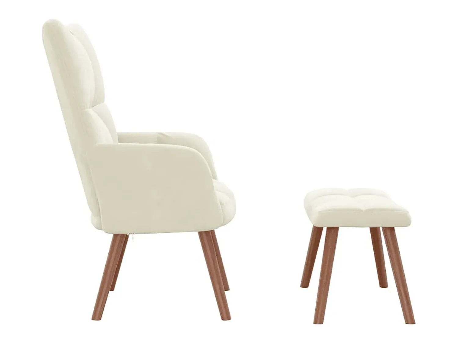 Poltrona| Poltrona | Cadeira Relax com banco veludo branco nata SHL928439 Creme