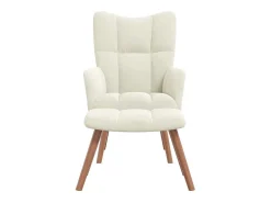 Poltrona| Poltrona | Cadeira Relax com banco veludo branco nata SHL928439 Creme