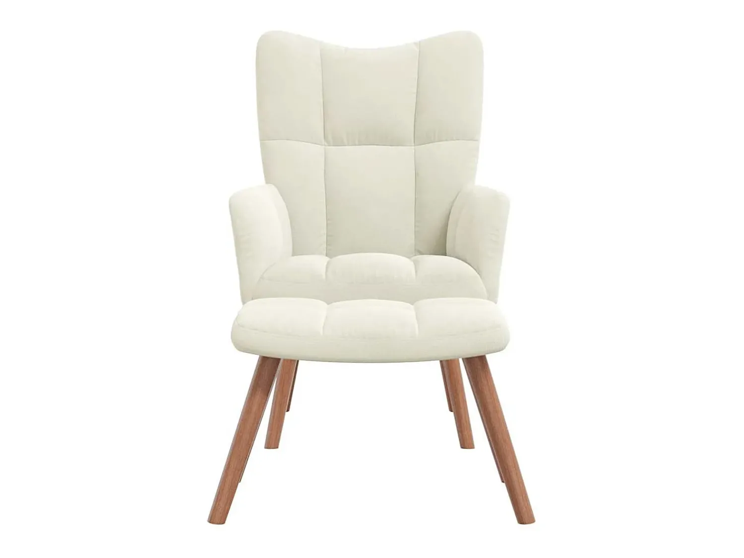 Poltrona| Poltrona | Cadeira Relax com banco veludo branco nata SHL928439 Creme
