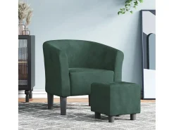 Poltrona* Poltrona | Cadeira Relax com apoio de pés veludo verde-escuro SHL776509 Verde pinho