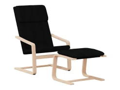 Poltrona* Poltrona | Cadeira Relax com banco p/ pés tecido SHL969741 Preto