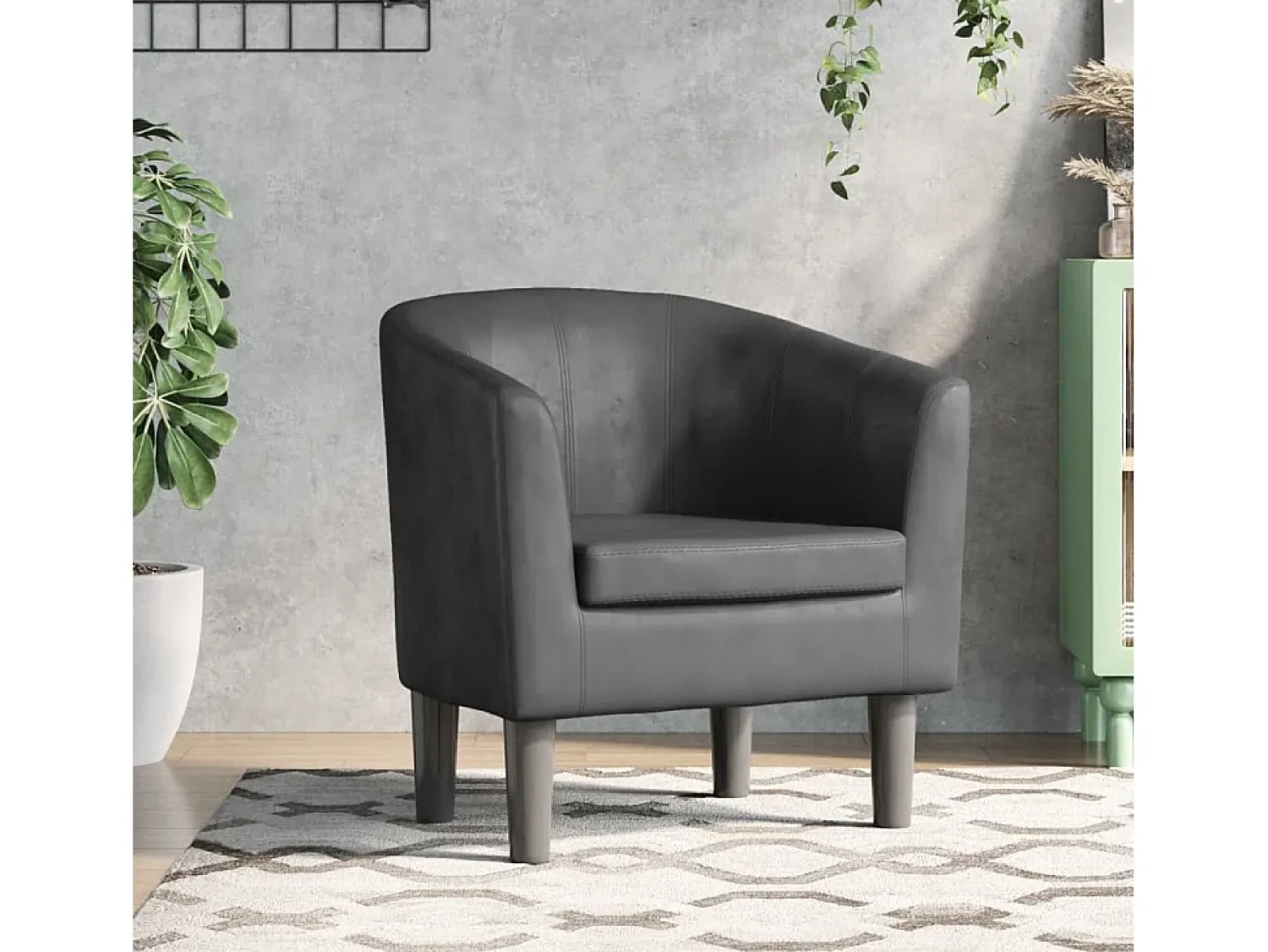 Poltrona* Poltrona | Cadeira Relax couro artificial SHL679643 Cinzento