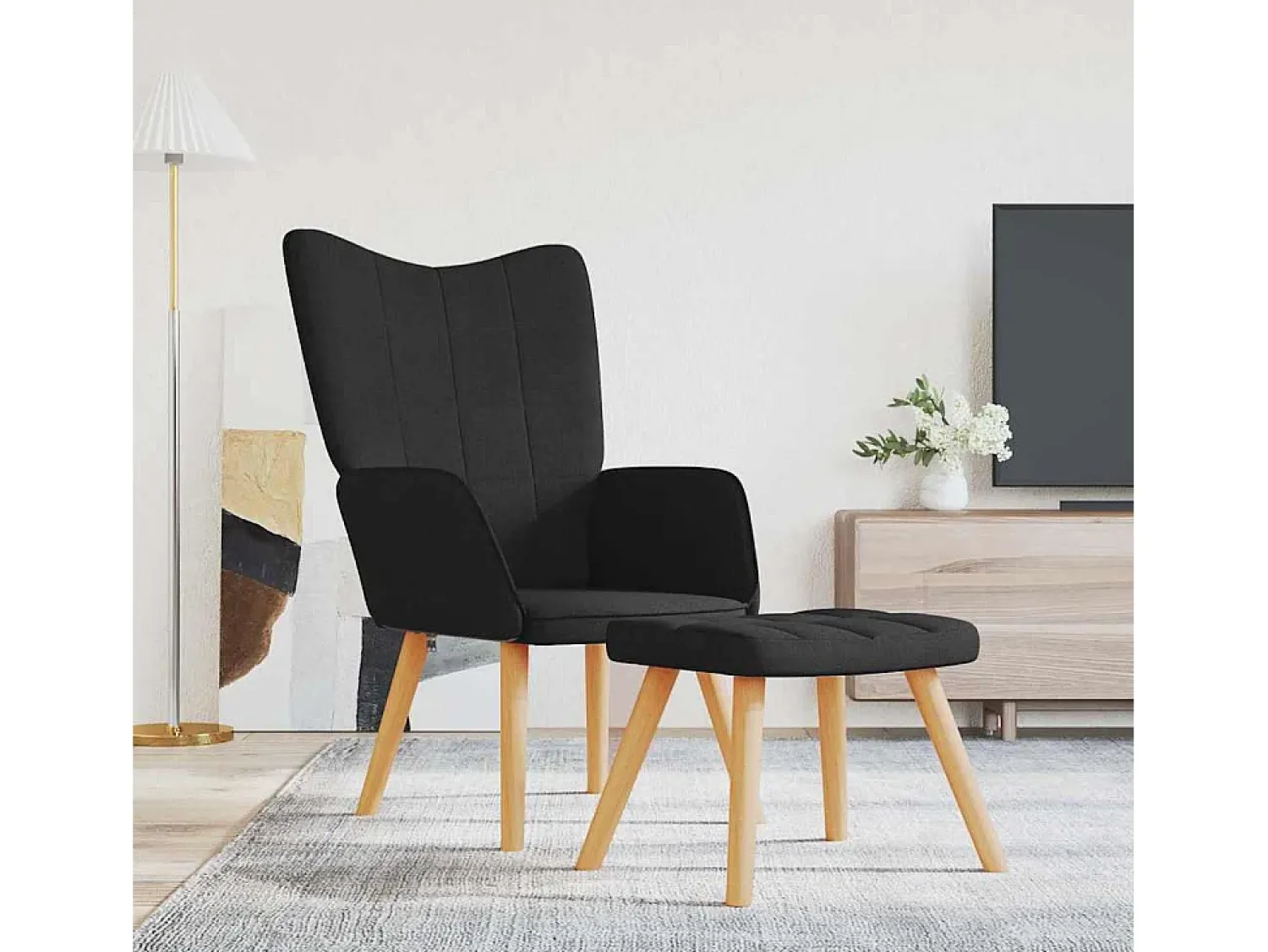 Poltrona | Cadeira Relax com banco tecido SHL439058^ Poltrona