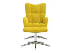 Sale Poltrona | Cadeira Relax com banco veludo mostarda SHL129864 Amarelo