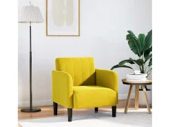Poltrona| Poltrona | Cadeira Relax com apoio de braços 54 cm veludo SHL21645 Amarelo