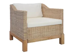 Poltrona | Cadeira Relax com almofadões em vime natural SHL368283^ Poltrona