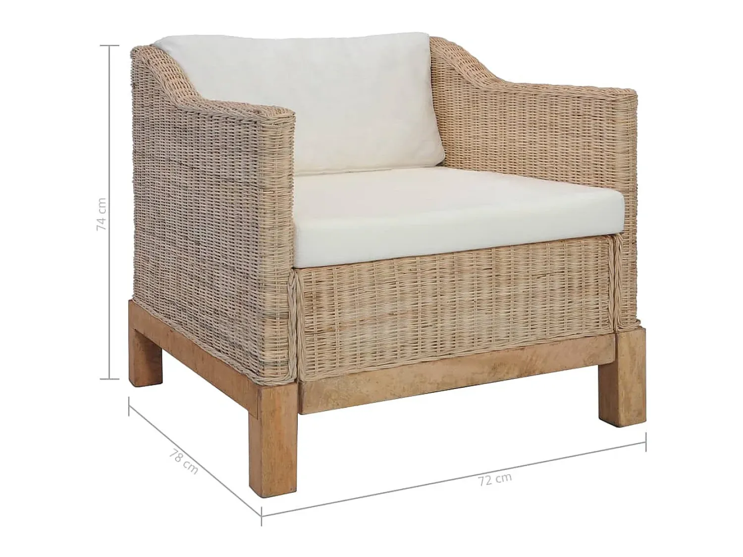 Poltrona | Cadeira Relax com almofadões em vime natural SHL368283^ Poltrona