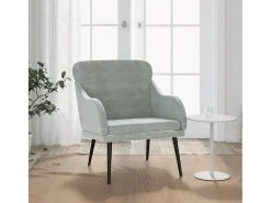 Poltrona | Cadeira Relax com apoio de braços 63x76x80 cm veludo -claro SHL180942^ Poltrona
