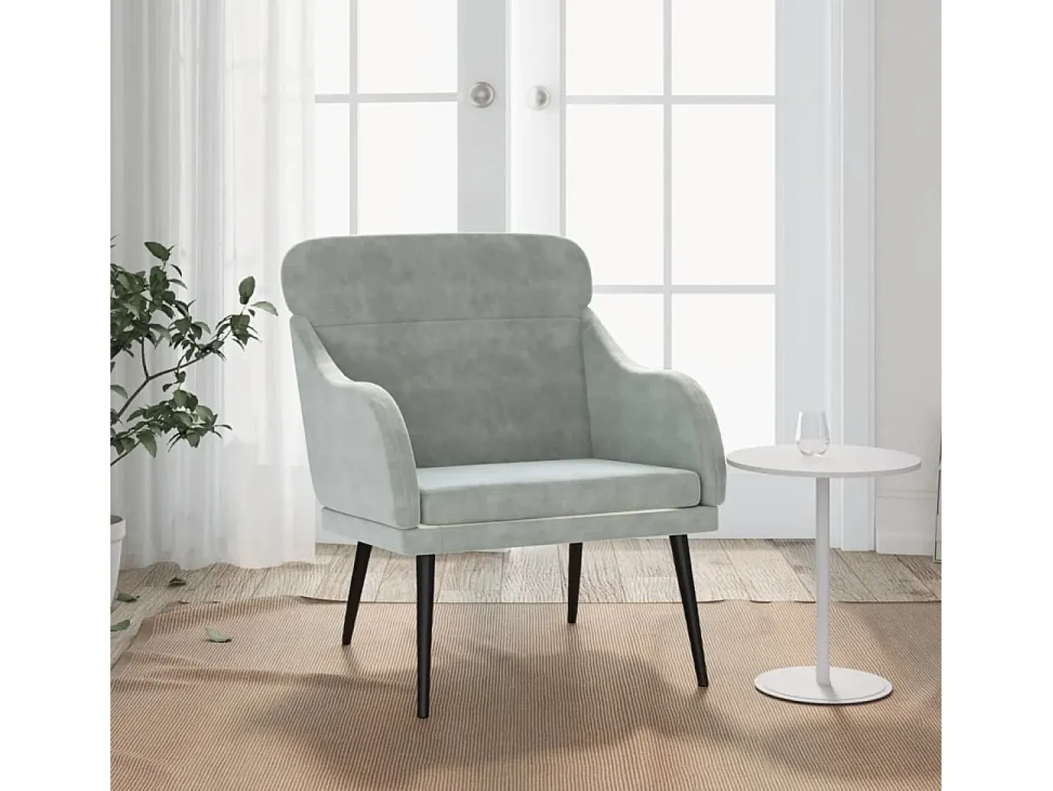 Poltrona | Cadeira Relax com apoio de braços 63x76x80 cm veludo -claro SHL180942^ Poltrona