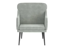 Poltrona | Cadeira Relax com apoio de braços 63x76x80 cm veludo -claro SHL180942^ Poltrona