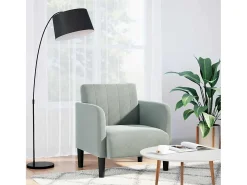 Poltrona | Cadeira Relax com apoio de braços 54 cm veludo -claro SHL181359^ Poltrona