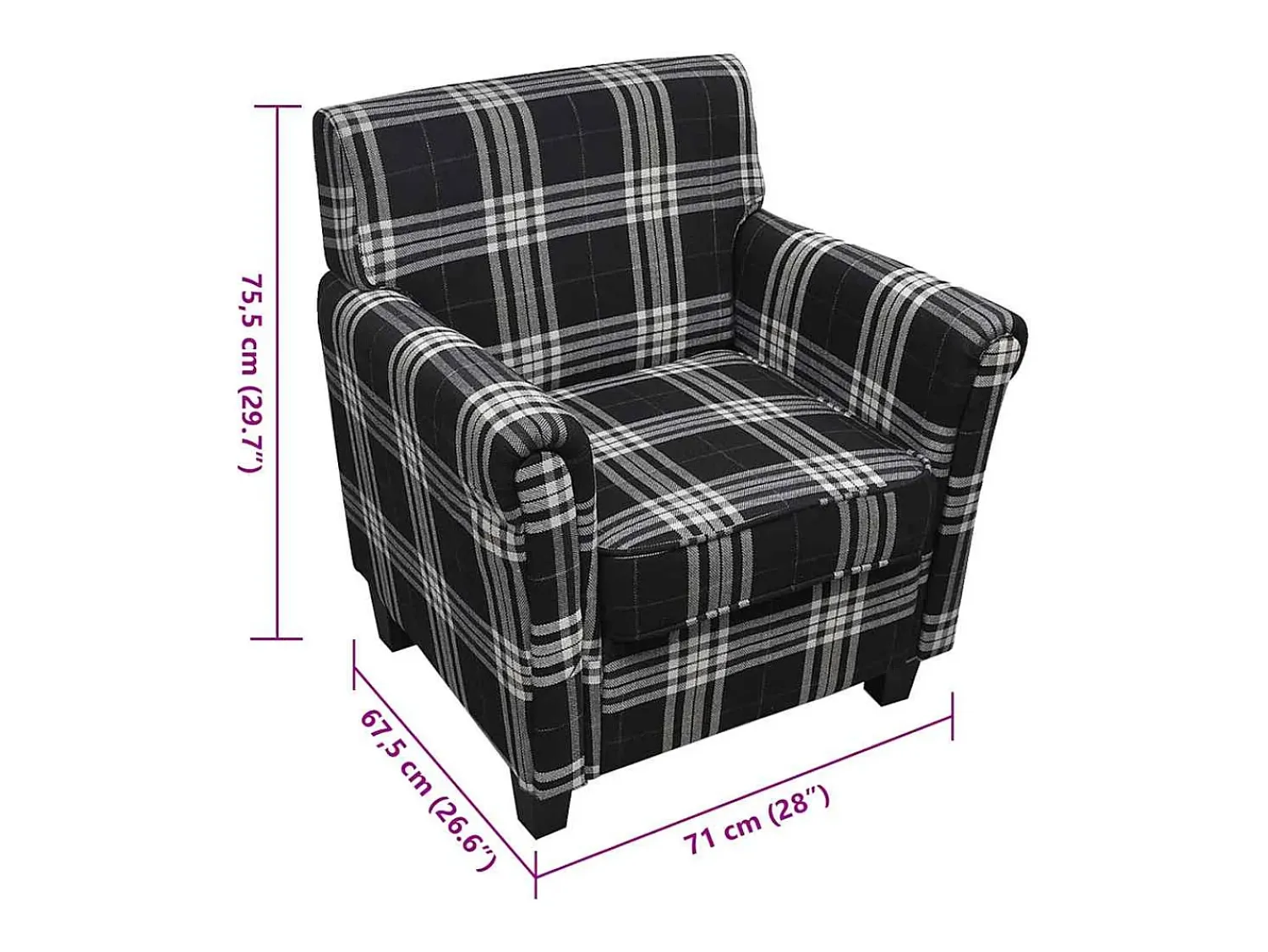 Poltrona| Poltrona | Cadeira Relax com almofadão tecido SHL68276 Preto