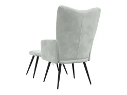 Poltrona* Poltrona | Cadeira Relax com banco veludo -claro SHL783002 Cinzento