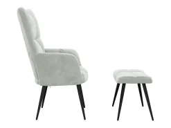 Poltrona* Poltrona | Cadeira Relax com banco veludo -claro SHL783002 Cinzento