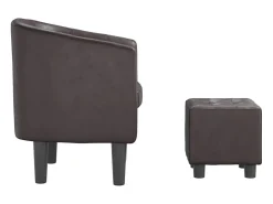 Poltrona| Poltrona | Cadeira Relax com apoio de pés couro artificial SHL857347 Castanho