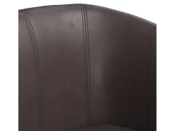Poltrona| Poltrona | Cadeira Relax com apoio de pés couro artificial SHL857347 Castanho