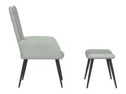 Poltrona* Poltrona | Cadeira Relax com banco veludo -claro SHL312002 Cinzento