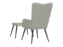 Poltrona* Poltrona | Cadeira Relax com banco veludo -claro SHL312002 Cinzento
