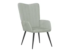 Poltrona* Poltrona | Cadeira Relax com banco veludo -claro SHL312002 Cinzento