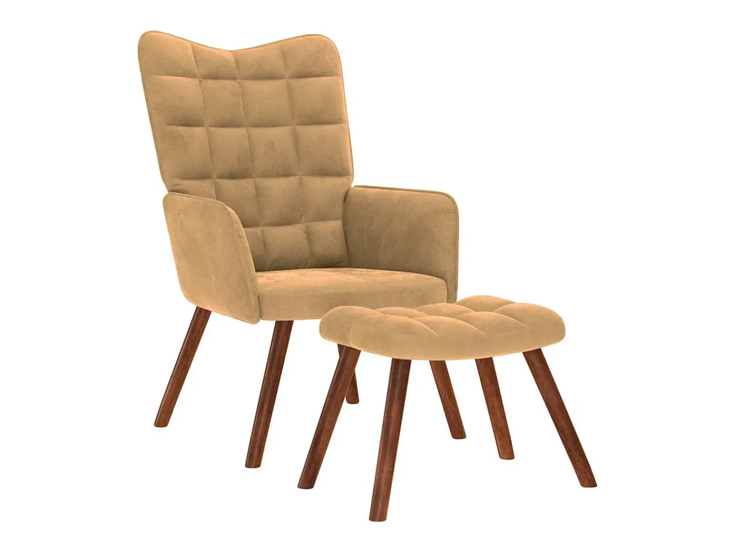 Poltrona| Poltrona | Cadeira Relax com banco veludo SHL591731 Castanho