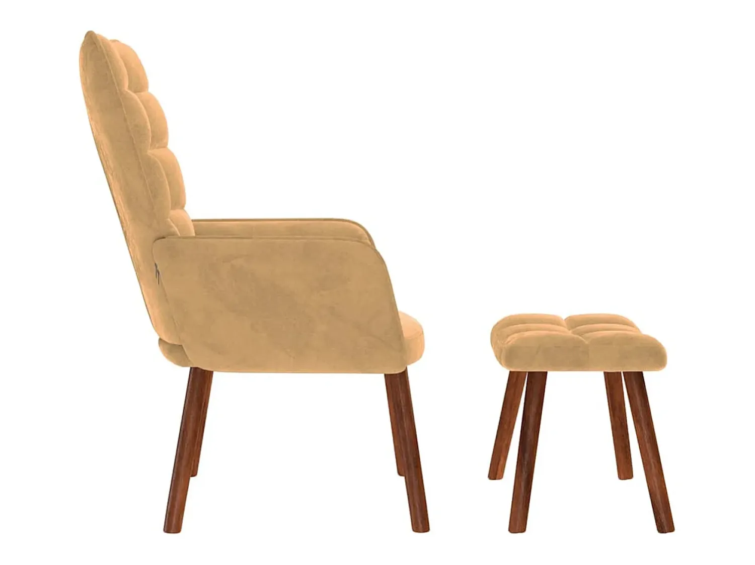 Poltrona| Poltrona | Cadeira Relax com banco veludo SHL591731 Castanho