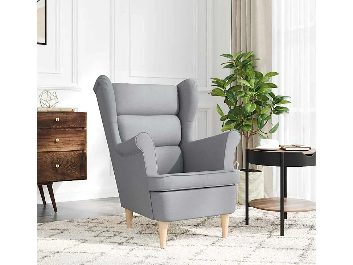 Hot Poltrona | Cadeira Relax com apoio de braços 74x84x100 cm tecido -claro SHL552960 Cinzento