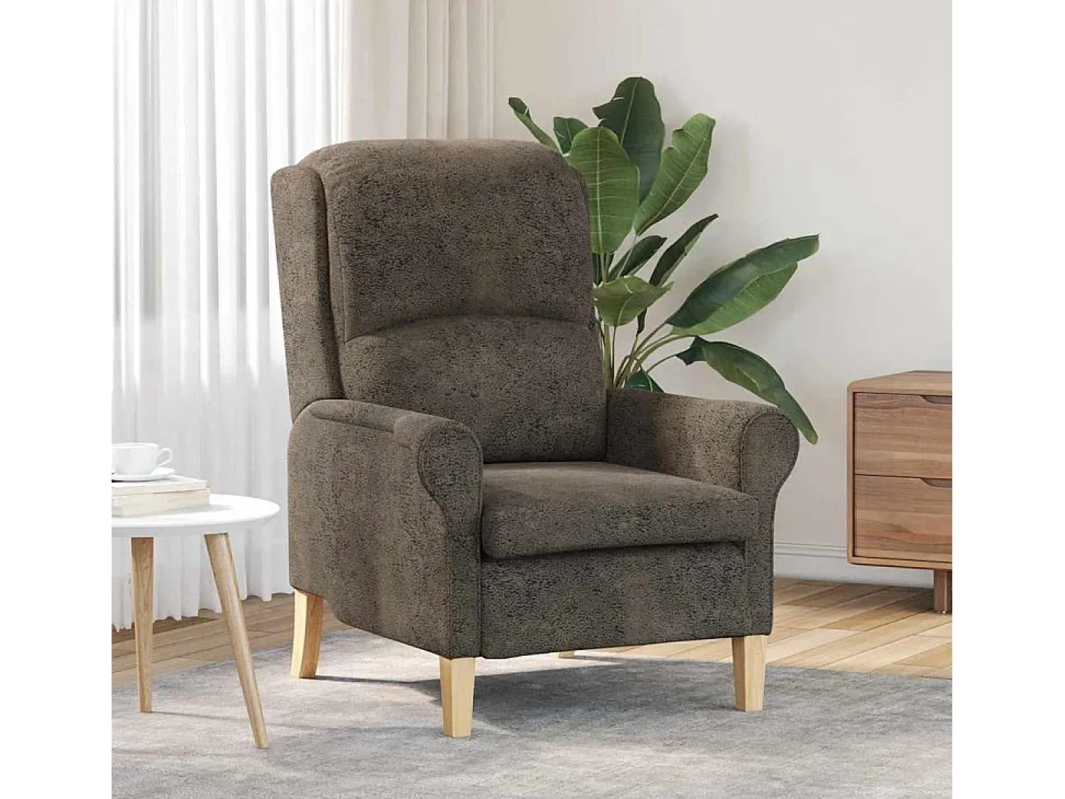 Poltrona | Cadeira Relax Cinzento escuro 76x94x102 cm Couro sintético SHL397749^ Poltrona