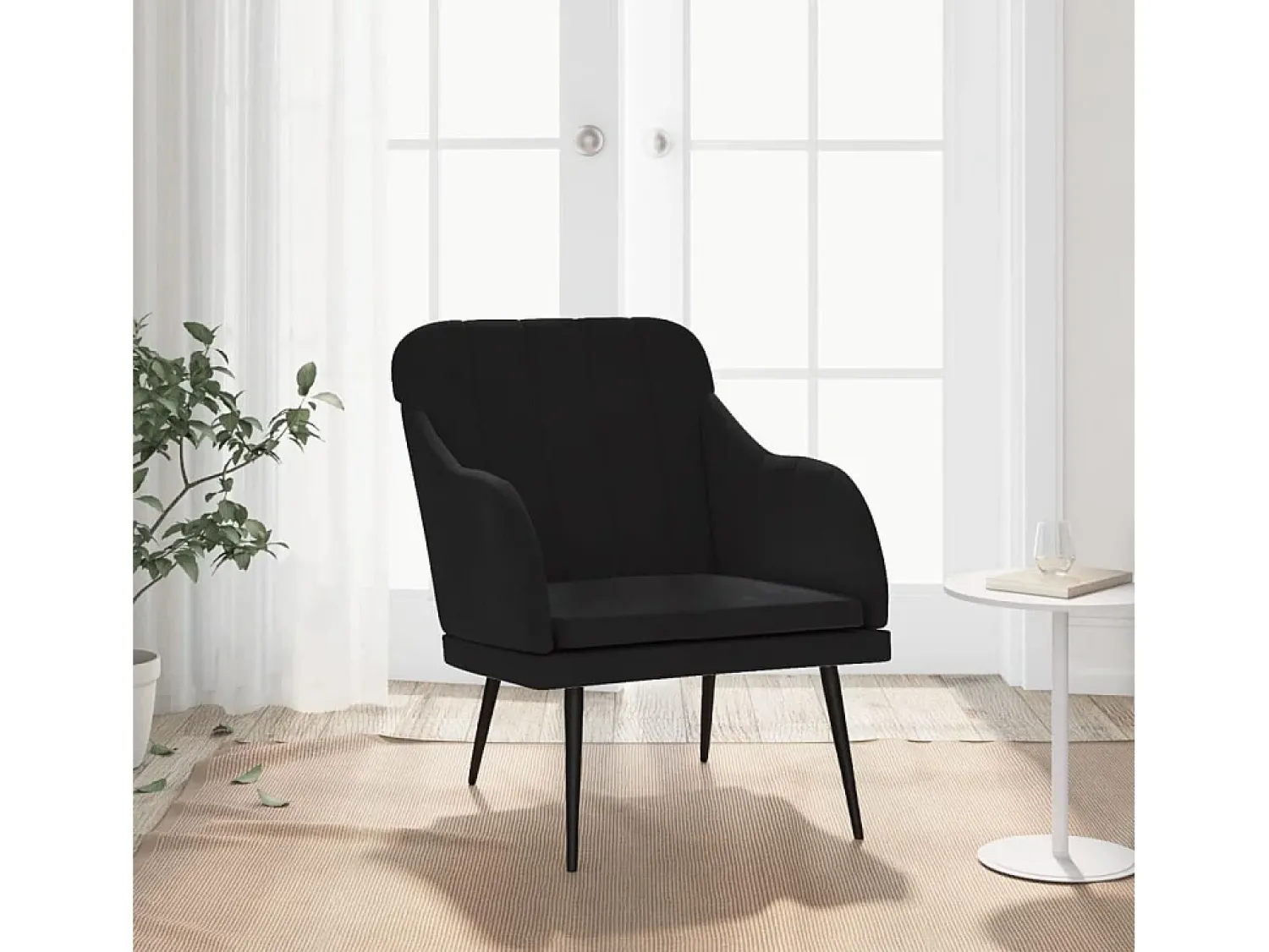Clearance Poltrona | Cadeira Relax com apoio de braços 63x76x80 cm veludo SHL310715 Preto