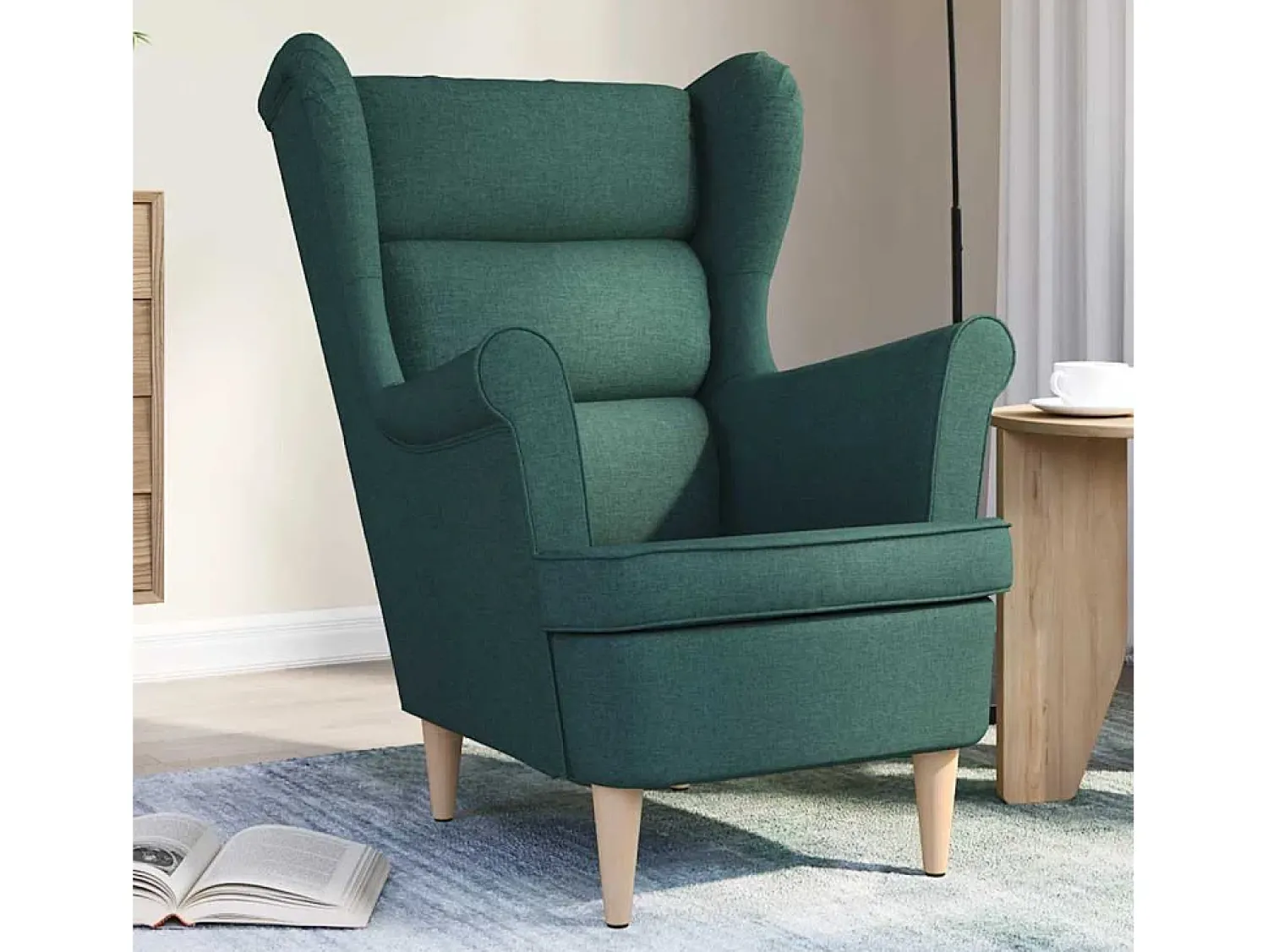 Online Poltrona | Cadeira Relax com apoio de braços 74x84x100 cm tecido verde-escuro SHL812546 Verde pinho