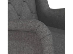 Poltrona | Cadeira Relax com pés de baloiço seringueira tecido cinza-escuro SHL574855^ Poltrona