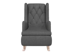 Poltrona | Cadeira Relax com pés de baloiço seringueira tecido cinza-escuro SHL574855^ Poltrona